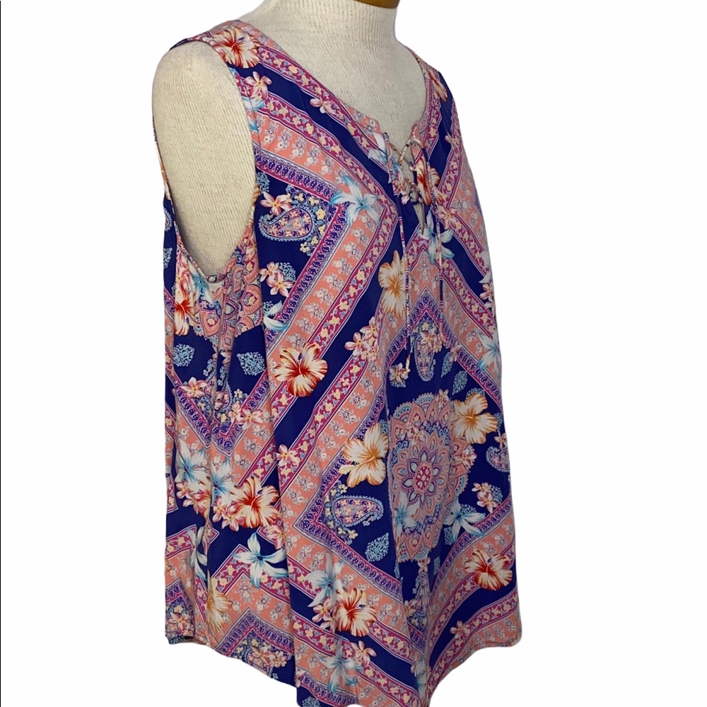J.Jill Sleeveless Handkerchief Hem Top M - Picture 3 of 10